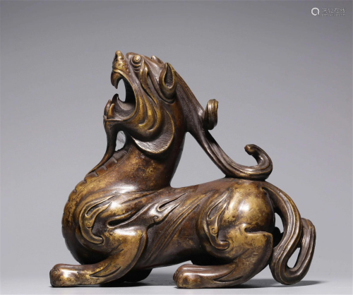 A Chinese Bronze Foo-Dog Decoration
