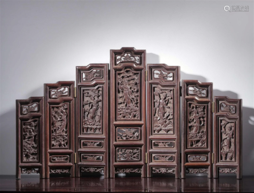 A Chinese Carved Hardwood Screen