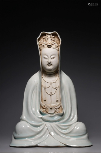 A Chinese Hutian-Type Glazed Porcelain Figure of Buddha