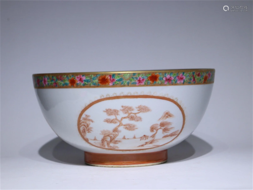 A Chinese Famille-Rose Glazed Porcelain Bowl