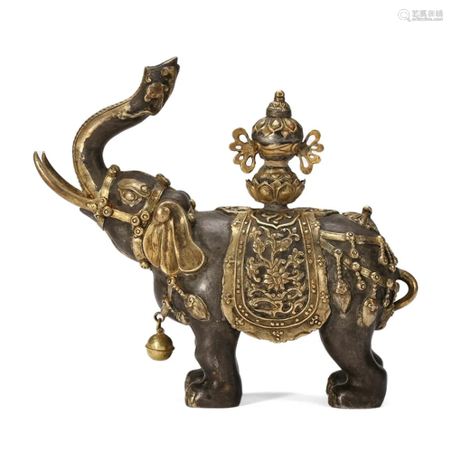 AN EXQUISITE SILVER ELEPHANT