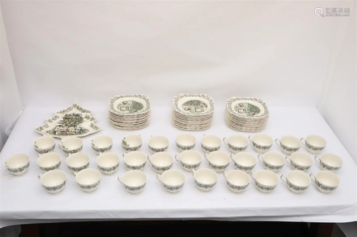 Set of Johnson Bros. Christmas china set