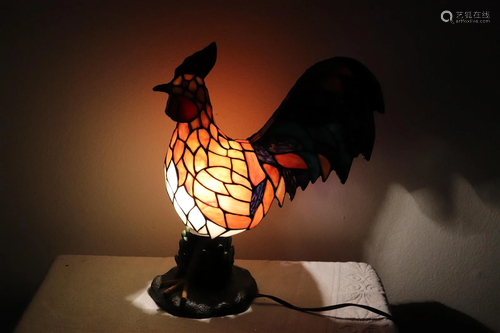 An interesting leaded glass table lamp