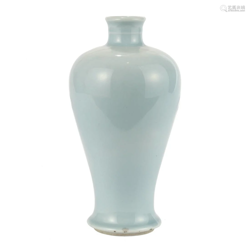 A PALE CELADON MEIPING VASE