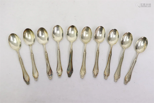 10 European 800 silver 5 o'clock spoons