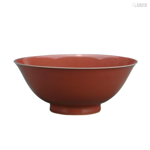 A RED-GLAZED BOWL