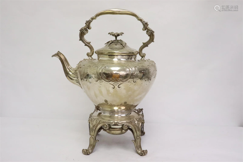 sterling hot water kettle by Edward Barnard, c1854