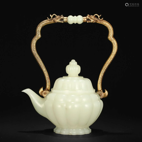 A WHITE JADE TEAPOT