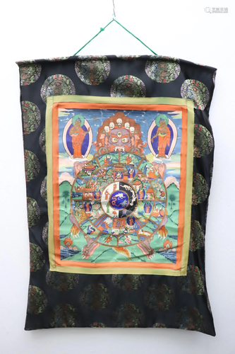 A hand painted thangka