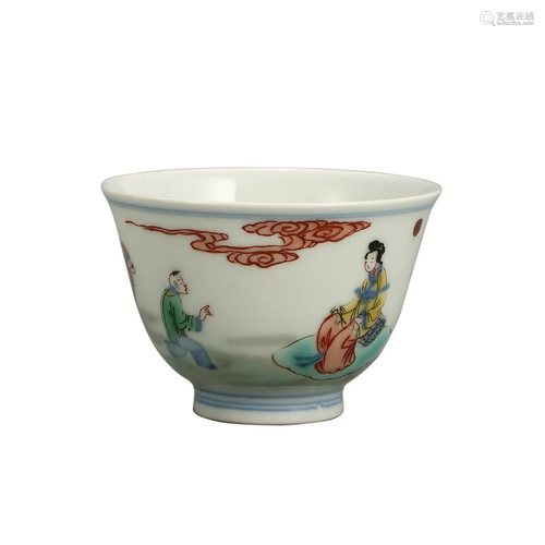 A FAMILLE-ROSE 'FIGURES' CUP