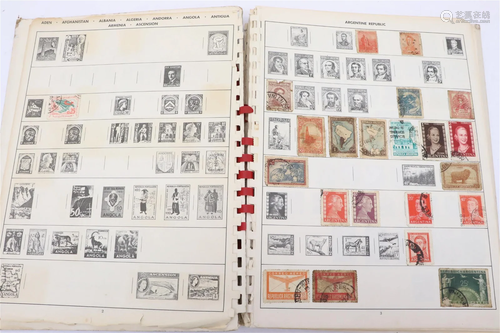 An incomplete world stamp book