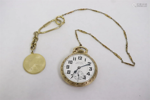 21-jewel pocket watch by Hamilton with watch fob