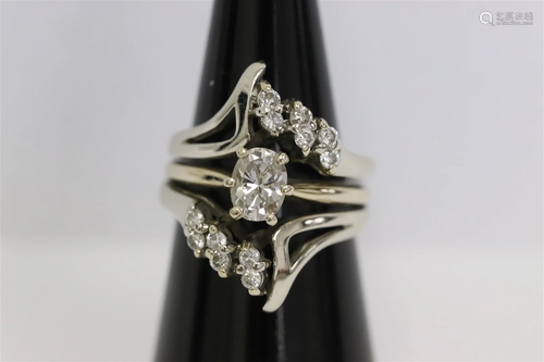 A 14K bicolor diamond ring