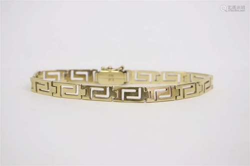 14K Y/G geometric motif link bracelet