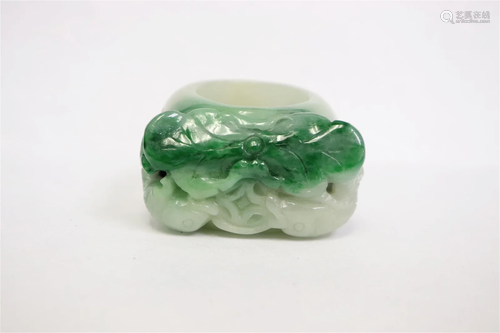 A large jadeite ring/ archer's ring