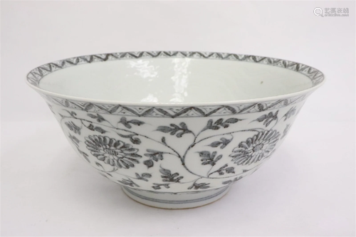 Large Chinese blue and white porcelain bowl