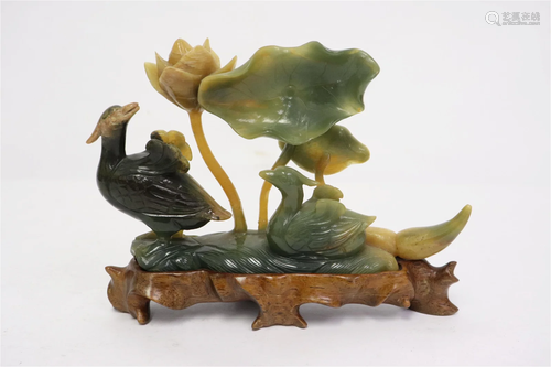 Chinese green jade carvings