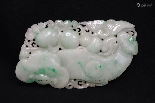 A jadeite like stone carved ornament