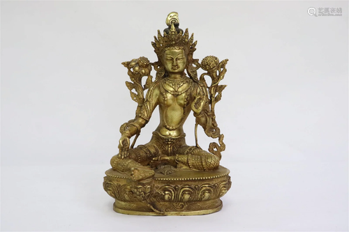 Fine gilt bronze sculpture of deity