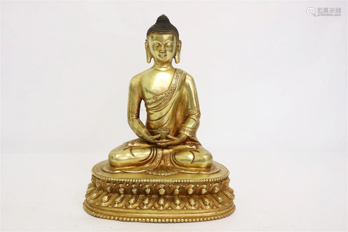 Fine Chinese gilt bronze sculpture of deity