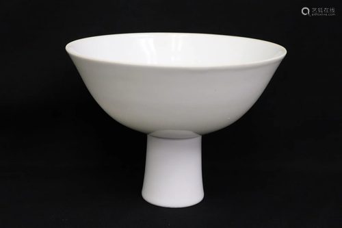 Chinese white porcelain stem bowl