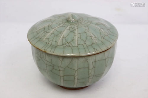 Celadon crackleware covered bowl