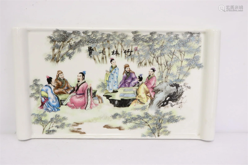 Chinese famille rose porcelain rectangular plate