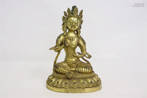 Fine Chinese gilt bronze sculpture of deity