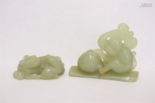 2 Chinese jade carved ornaments