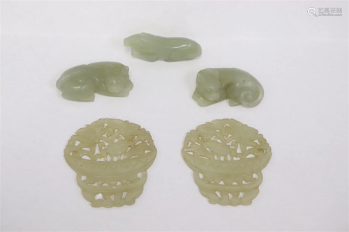 5 Chinese jade carved ornaments