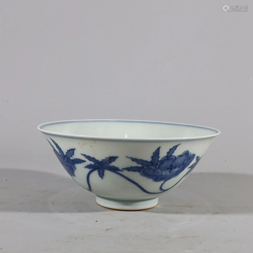 CHINESE BLUE-AND-WHITE BOWL DEPICTING 'FLORAL', &#...