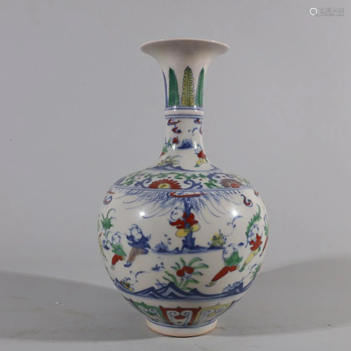 CHINESE DOUCAI VASE DEPICTING 'CHILDREN AT PLAY', ...