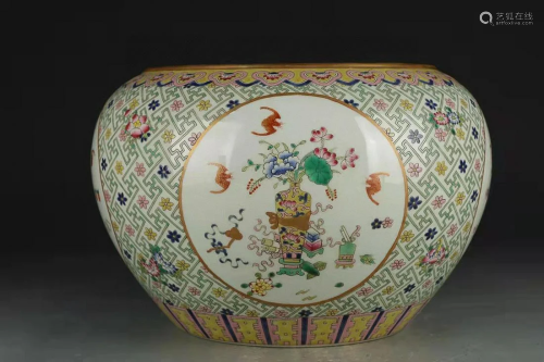 CHINESE FAMILLE-ROSE WASHER DEPICTING 'FLORAL', &#...