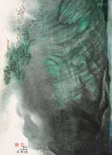 宋文治 巫山新绿 设色纸本 镜片 辛酉（1981）年作