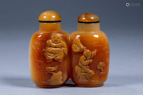 Ancient Chinese Arhat Jade Snuff Bottle