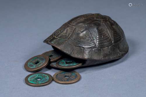 Ancient Chinese divination copper tortoise shell
