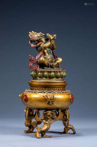 Chinese ancient Buddhist three-legged vajra aromatherapy