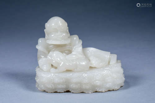 Ancient Chinese Hetian Jade Fuhu Arhat