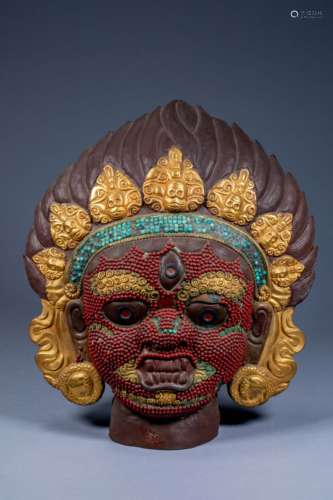 Chinese Qing Dynasty gem diamond mask