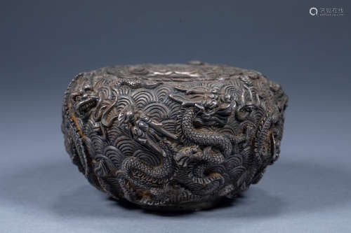 Ancient Chinese Silver Kowloon Pen Washer