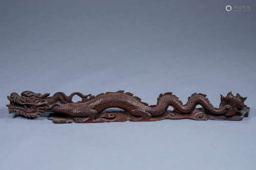 Chinese Qing Dynasty Agarwood Changlong Paperweight
