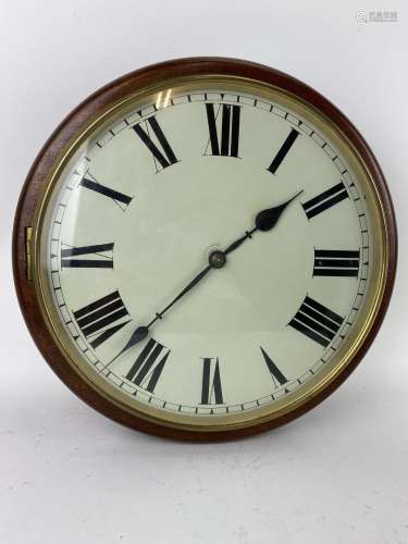 A 14 inch dial clock fitted with an 8 day fusee movement in ...