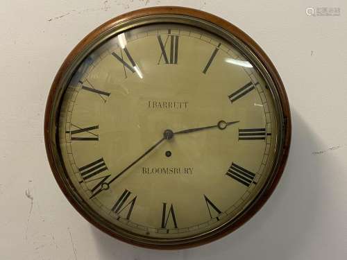 A 19th century 12" dial clock in a walnut case, the con...
