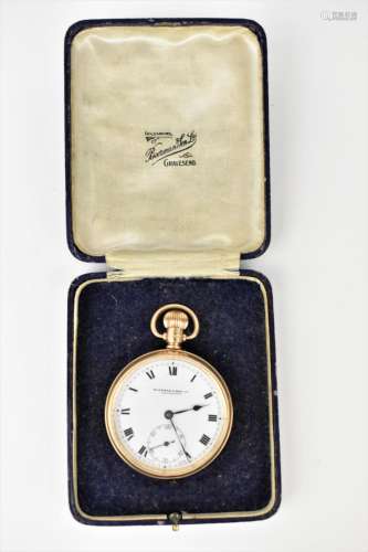 An early 20th century Cyma 9ct gold open faced pocket watch ...