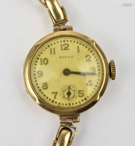 An early 20th century Rolex 9ct gold ladies wristwatch the d...