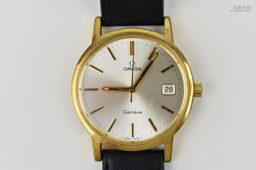 An Omega manual wind, gents gold plated wristwatch, circa 19...