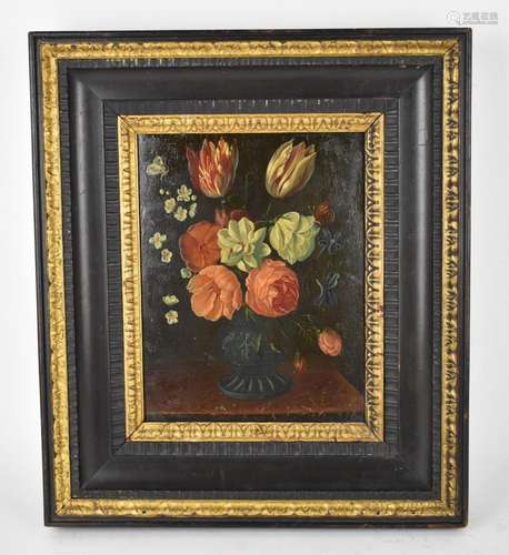 Dutch School, 19th century depicting a still life of tulips,...