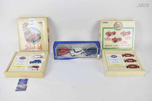 Three boxed die-cast Corgi Mini Cooper sets to include Mini ...