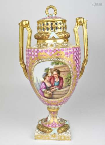 A late 19th century Augustus Rex porcelain brule-parfum, pos...