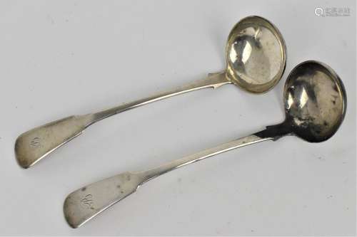 A pair of William IV Scottish silver sauce ladles by Alexand...